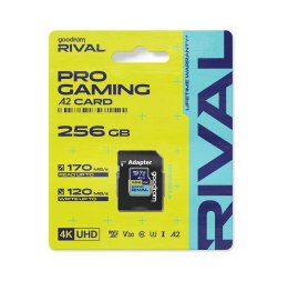 GOODRAM RIVAL Karta pamięci microSD 256GB 100MB/s class 10 UHS-I U3 V30 A2 z adapterem SD