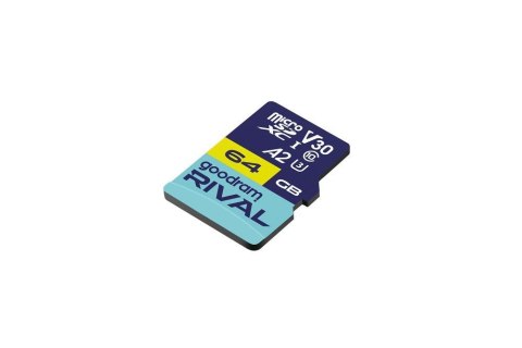 GOODRAM RIVAL Karta pamięci microSD 64GB 100MB/s class 10 UHS-I U3 V30 A2 z adapterem SD