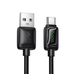 Kabel USB A do USB C Hoco 3A 1,2 m z LCD U146 czarny