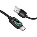 Kabel USB A do USB C Hoco 3A 1,2 m z LCD U146 czarny