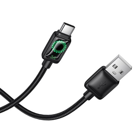 Kabel USB A do USB C Hoco 3A 1,2 m z LCD U146 czarny