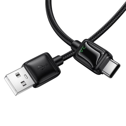 Kabel USB A do USB C Hoco 3A 1,2 m z LCD U146 czarny