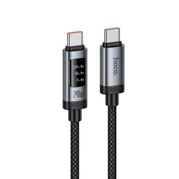 Kabel USB C do USB C Hoco PD 6A 240W 1,2m z wyświetlaczem U148 czarny