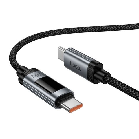 Kabel USB C do USB C Hoco PD 6A 240W 1,2m z wyświetlaczem U148 czarny