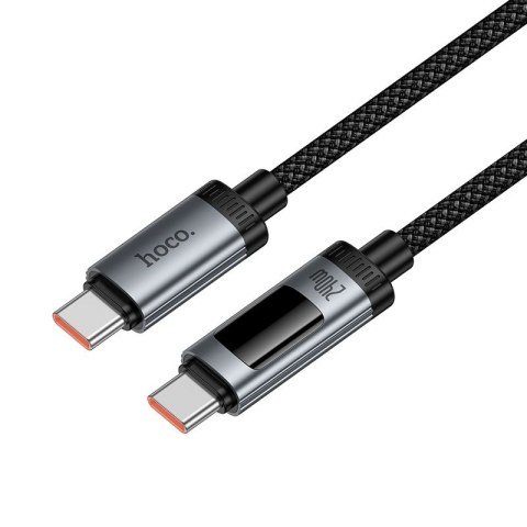 Kabel USB C do USB C Hoco PD 6A 240W 1,2m z wyświetlaczem U148 czarny