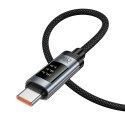 Kabel USB C do USB C Hoco PD 6A 240W 1,2m z wyświetlaczem U148 czarny