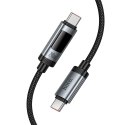 Kabel USB C do USB C Hoco PD 6A 240W 1,2m z wyświetlaczem U148 czarny