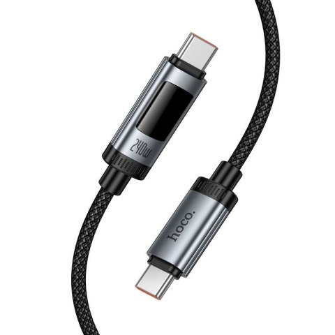 Kabel USB C do USB C Hoco PD 6A 240W 1,2m z wyświetlaczem U148 czarny