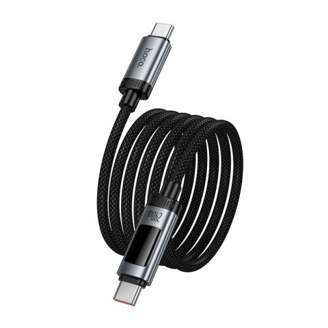 Kabel USB C do USB C Hoco PD 6A 240W 1,2m z wyświetlaczem U148 czarny