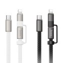 Kabel USB C do USB C/iP Hoco 3A 60W płaski 1 m X125 czarny