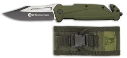 K25 1 8998 Green Rubber Titanium Coated Nóż Taktyczny EDC 7Cr17MoV