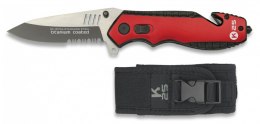 K25 19704 Tactical Red-Black Aluminium TC Nóż EDC 7Cr17MoV