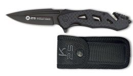 Nóż K25 25002 Tactical Black G10 CF Liner Lock 210 mm