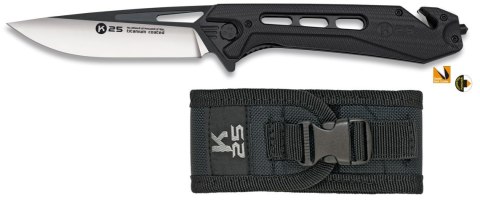 Nóż K25 Tactical CNC XL Black G10 25242 Flipper 7Cr17MoV