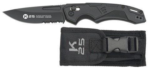 Nóż K25 25245 Black Aluminium TC, Serr