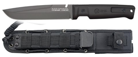 Nóż K25 32757 Tactical Black Rubber TC