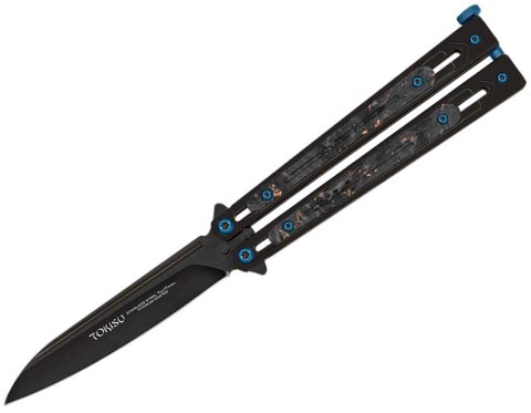 Nóż Tokisu 02259 Balisong Bright Black Steel
