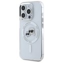 Etui Karl Lagerfeld IML Metal Karl&Choupette Head MagSafe na iPhone 15 Pro - białe