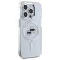 Etui Karl Lagerfeld IML Metal Karl&Choupette Head MagSafe na iPhone 15 Pro - białe