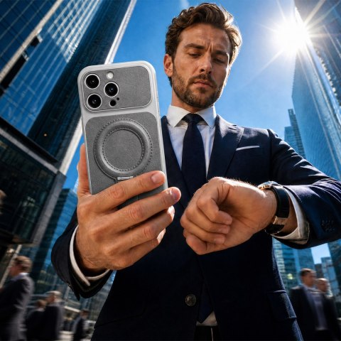 Nakładka Luxgrip Mag do iPhone 16 6,1" szara
