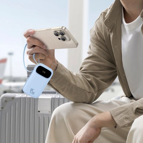 Powerbank Baseus EnerFill FC31 QPow3 20000mAh 45W z wyświetlaczem z kablami USB-C i Lightning - niebieski