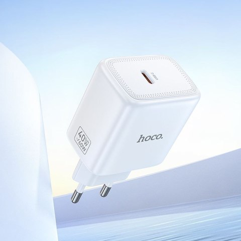 Ładowarka sieciowa GaN do telefonu Hoco USB C PD AVS 40W max 60W N83 biała