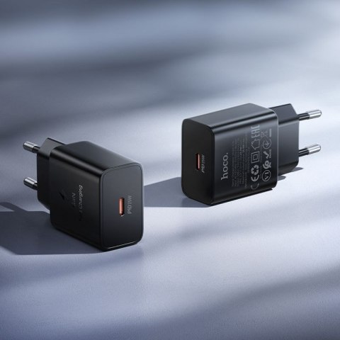 Ładowarka sieciowa do telefonu Hoco USB C QC PD 25W N76 czarna
