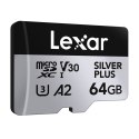 Karta pamięci Lexar High-Performance Silver Plus microSDXC 64GB + adapter