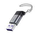 Adapter USB Acefast J8 USB-C - USB-A - szary