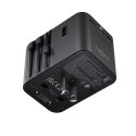 Adapter podróżny Acefast Z8 GaN 45W podróżna ładowarka sieciowa 3x USB-C + 2x USB-A z gniazdkiem AC 2500W - czarna