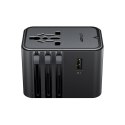 Adapter podróżny Acefast Z8 GaN 45W podróżna ładowarka sieciowa 3x USB-C + 2x USB-A z gniazdkiem AC 2500W - czarna