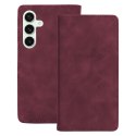Etui Smart Suede do Samsung Galaxy S24 bordowe
