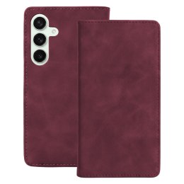 Etui Smart Suede do Samsung Galaxy S24 bordowe