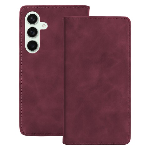 Etui Smart Suede do Samsung Galaxy S25 bordowe