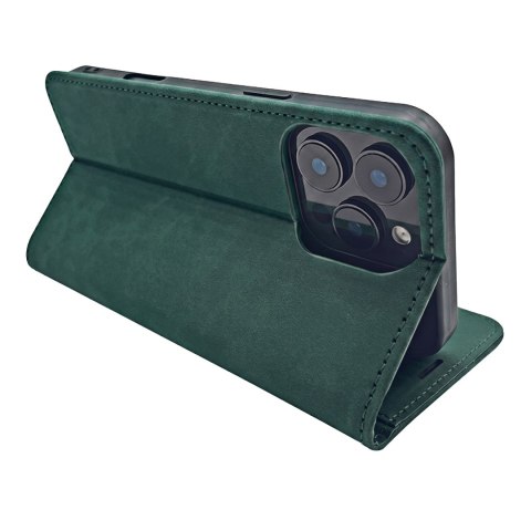 Etui Smart Suede do iPhone 12 / 12 Pro 6,1" zielone