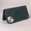 Etui Smart Suede do iPhone 12 / 12 Pro 6,1" zielone