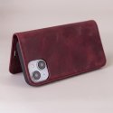 Etui Smart Suede do iPhone 16e / 17e bordowe