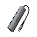 Hub USB Acefast J16 stacja dokująca USB-C 5w1 HDMI 4K 60Hz PD90W - szara