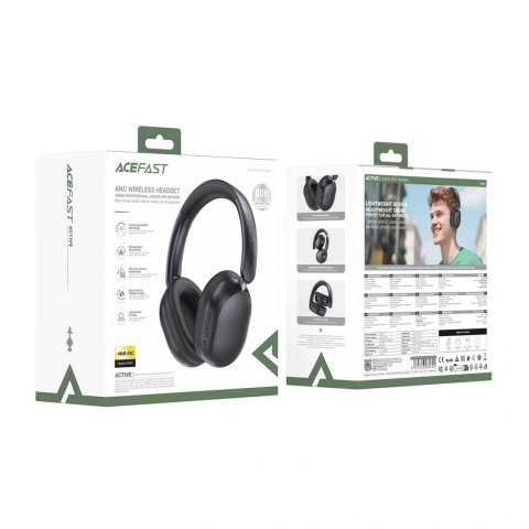 Słuchawki bezprzewodowe Acefast H12 nauszne Bluetooth 5.4 z ANC - czarne