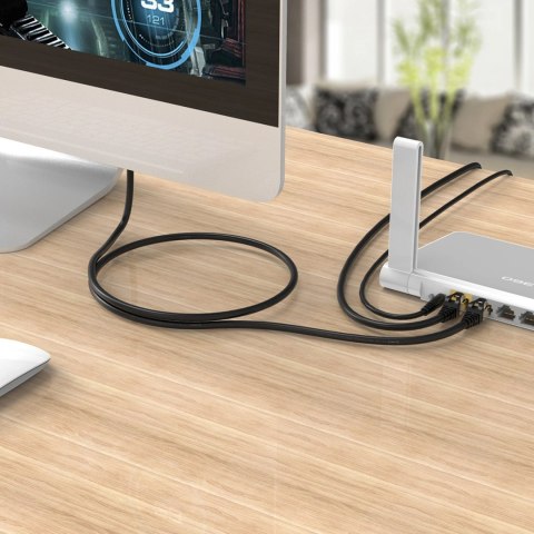 Kabel sieciowy Ethernet Orico PUG-C7 CAT7 10Gbps RJ45 internetowy LAN okrągły 10 m - czarny