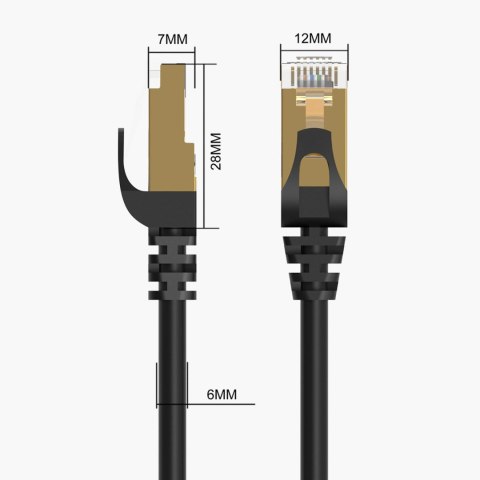 Kabel sieciowy Ethernet Orico PUG-C7 CAT7 10Gbps RJ45 internetowy LAN okrągły 2 m - czarny