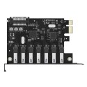 Karta rozszerzeń Orico PVU3 PCI-E 7x USB 3.0 do komputera stacjonarnego - czarna