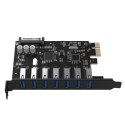 Karta rozszerzeń Orico PVU3 PCI-E 7x USB 3.0 do komputera stacjonarnego - czarna