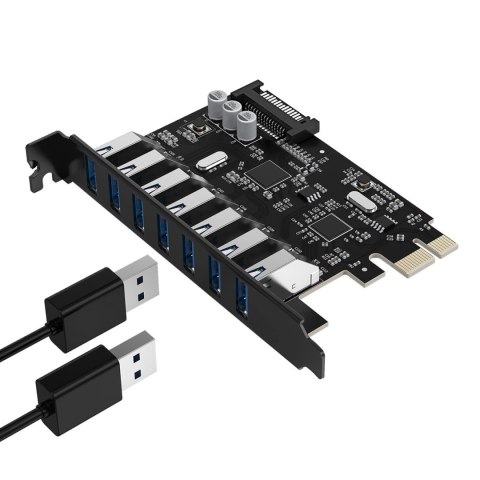 Karta rozszerzeń Orico PVU3 PCI-E 7x USB 3.0 do komputera stacjonarnego - czarna