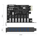 Karta rozszerzeń Orico PVU3 PCI-E 7x USB 3.0 do komputera stacjonarnego - czarna