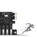 Karta rozszerzeń Orico PVU3 PCI-E 7x USB 3.0 do komputera stacjonarnego - czarna