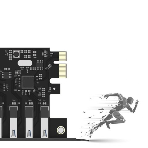 Karta rozszerzeń Orico PVU3 PCI-E 7x USB 3.0 do komputera stacjonarnego - czarna