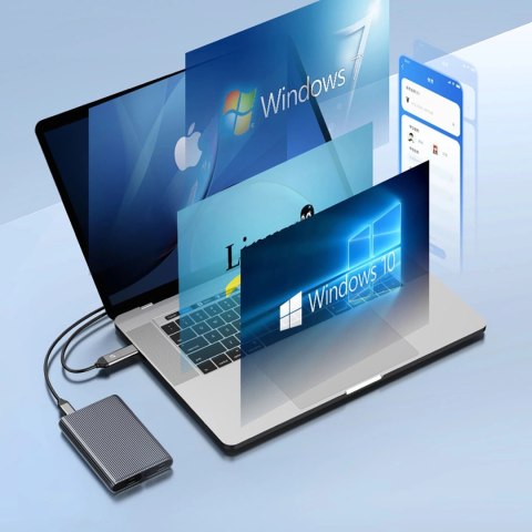Kieszeń dyskowa podwójna Orico AM2C3-2SN na dwa dyski M.2 SATA+NVME USB-C 3.2 6Gb/s / 10Gb/s - szara