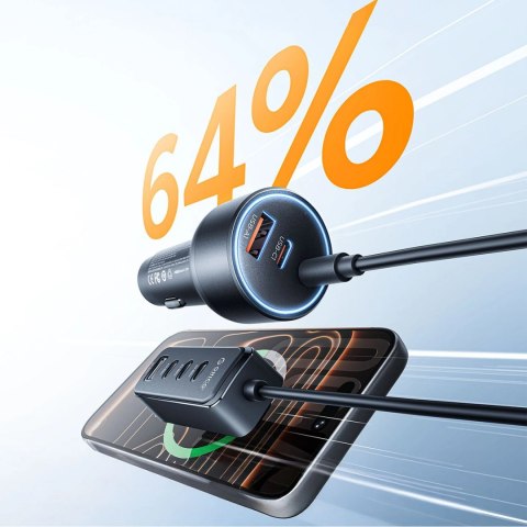 Ładowarka samochodowa Orico ChargeClip 108W 2x USB-A + 4x USB-C z klipsem - czarna