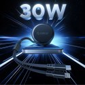 Ładowarka samochodowa Orico Dual Stretch 60 W USB-C z dwoma zwijanymi kablami USB-C + Lightning - czarna